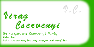 virag cservenyi business card